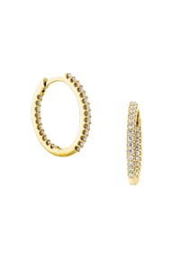 MONCARA - Damen Creolen, 585er Gold, 48 Diamanten zus. ca. 0,50 Karat - Gelbgold