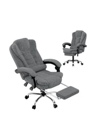 Rattantree - Ergonomischer Bürostuhl mit hoher Rückenlehne, verstellbarer Neigung,PU-Leder,Grau - grau