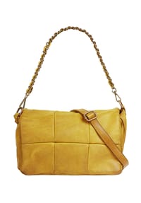 Samantha Look - Umhängetasche Echt Leder, Made In Italy - gelb