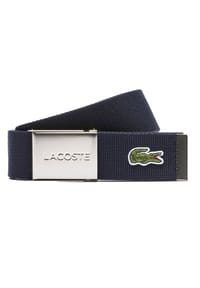 LACOSTE - Herren Gürtel aus Stoff - schönes Etui, gravierter Schiebeschnallenverschluss - dunkelblau