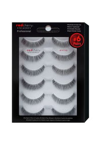 red cherry EYELASHES - Bandwimpern 747 XS - 6 Pairs - schwarz