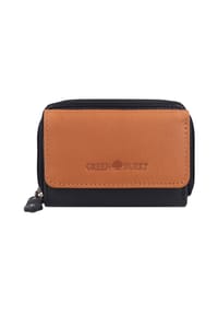 GREEN BURRY Nappa - Nappa Geldbörse RFID Schutz Leder 11 cm - black-tan
