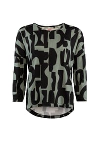 STOOKER® - CARLY Damen T-Shirt 3/4-Arm - blue abstract aop