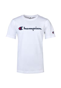 Champion® - Kinder Unisex T-Shirt - Crewneck, Rundhals, Cotton, großes Logo, einfarbig - Blau