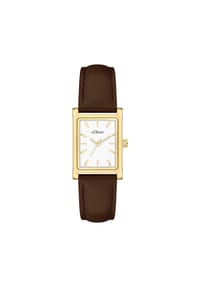 s.Oliver - Armbanduhr Line Time - braun