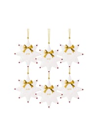 Villeroy & Boch - Ornamente Stern 2026 Christmas Classics 0,9 x 11,3 x 11,3 cm 6er Set weiß-gold - weiß-gold