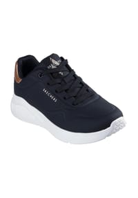 SKECHERS® - Uno Lite Sneaker "Shimmer Along", Belüftungslöcher, für Damen - BLK BLACK DURABUCK