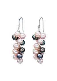 VALERO PEARLS - Damen Ohrringe aus 925/- Sterling Silber in Silber mit Süßwasser-Zuchtperle - rosa