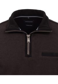 Produktbild von CASAMODA Sweattroyer Uni – Freizeitpullover Aus Baumwolle Mit Reißverschluss & Farbigen Akzenten