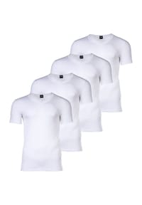 BOSS - Herren T-Shirt, 4er Pack - TShirtVN Modern, Unterhemd, V-Neck, Stretch - Weiß