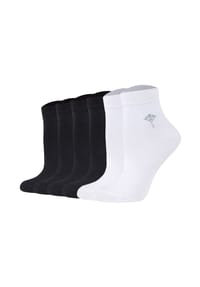 JOOP! - Damen Quartersocken, 6er Pack - Daily Glam Organic GOTS Quarter, Baumwoll-Mix, uni - 2xSchwarz/Naturmelange