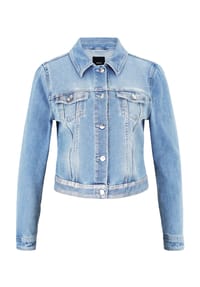 zero - Jeansjacke, Klappkragen, für Damen - 8618 BLAUHELLDENIM