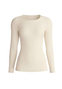 CALIDA - Damen Langarm-Shirt aus Wolle-Seide Silky Wool Soft - charm cream