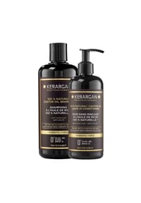 KERARGAN - Duo Anti-Haarausfall Shampoo und Leave-In Rizinusöl - weiß