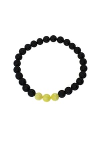 OSTSEE-SCHMUCK® - Armband , Kugel 8 mm , Bernstein - schwarzgrau