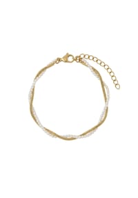amor - Armband für Damen, Edelstahl, Wachsperle - gold