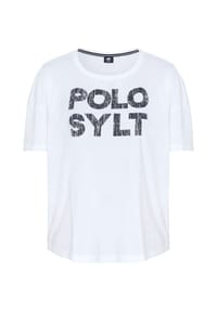 POLO SYLT - T-Shirt mit Pigment-Print im Label-Stil - 11-0601 Bright White