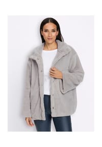 heine - Fellimitat-Jacke - hellgrau