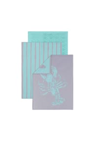 VOSSEN® - Geschirrtücher Lobster Luxe 3er Set dreamy blue - 0002 - blau