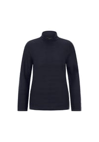 GOLDNER - Feinstrickpullover mit Rollkante - marine
