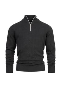 KRONSTADT - Strickpullover KSCarlo Half-Zip - Black