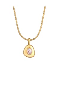 elli. PREMIUM - Halskette Quarz Edelstein Engelshaar Kordelkette 925 Silber - Gold