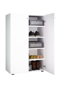 VCM. - Holz-Schuhschrank | Maße: H. 110 x B. 70 x T. 39 cm | Allzweckschrank | 5 Fächer | 2 Drehtüren– Lona - Anthrazit / Honig-Eiche