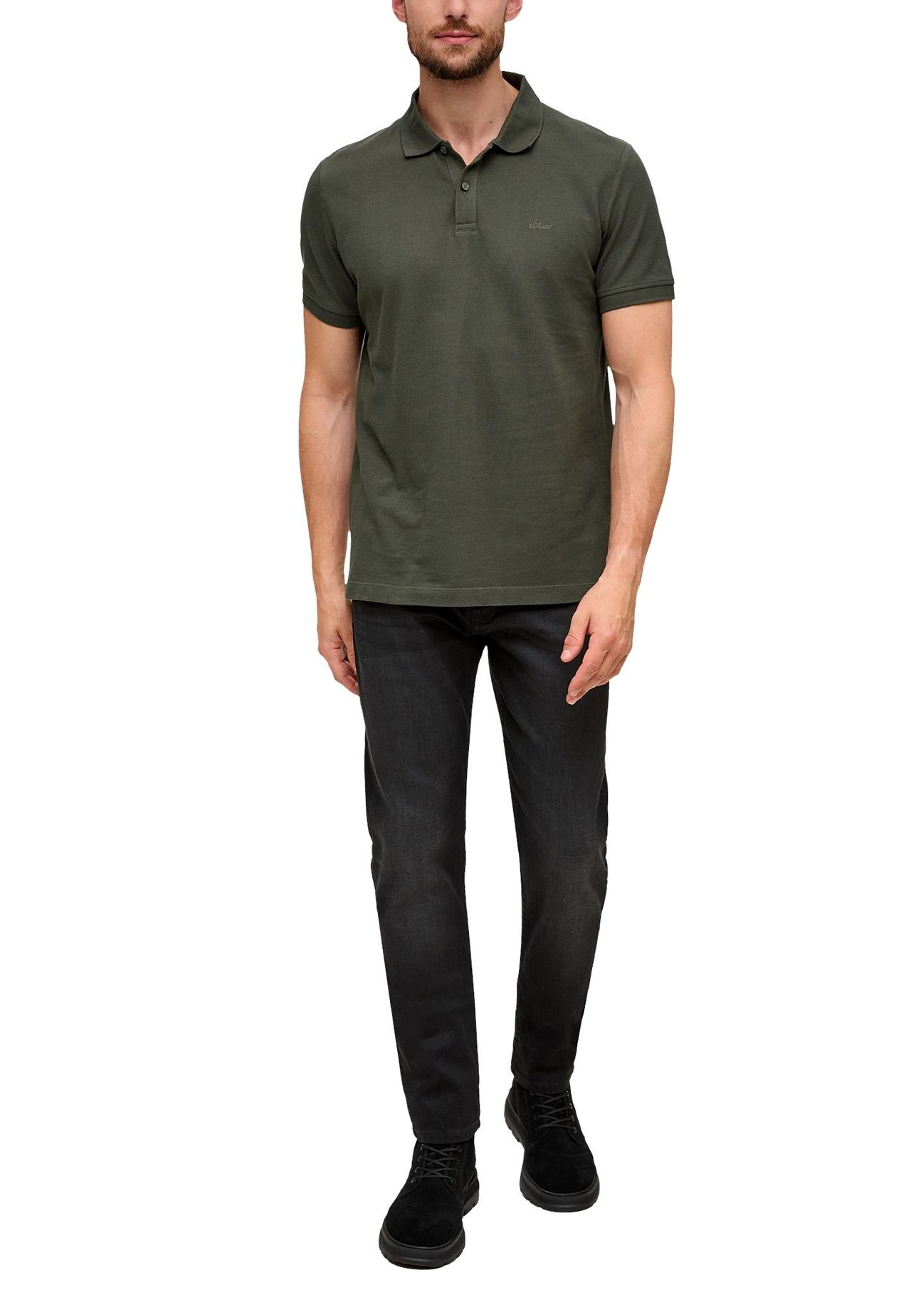 s.Oliver Poloshirt, 1/2 Arm,, Logo-Stickerei, für Herren | GALERIA