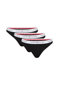 TOMMY HILFIGER - String Ess. Cotton, 3er-Pack, für Damen - 0R7 BLACK/BLACK/BL