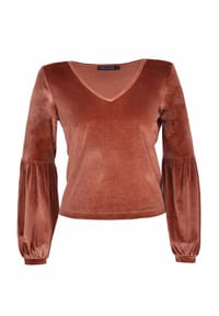 freshlions - Langarmshirt Viveka aus samtig, weichem Stoff hergestellt - beige