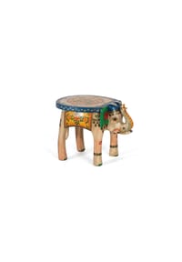 GINER & COLOMER - Mangoholzbank 48 cm, rustikaler, handgefertigter Stil - 35x48x35 - mehrfarbig