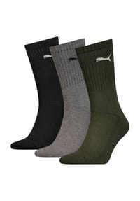PUMA® - Everyday Socken, 3er-Pack, Rippbündchen - 042 GREEN COMBO