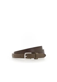 Vanzetti - Damen Gürtel - schmaler Ledergürtel, Metall Schnalle - 645 COGNAC