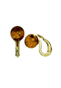 OSTSEE-SCHMUCK® - Ohrclip , Kugel 10 mm , Gold 585/000 - gold