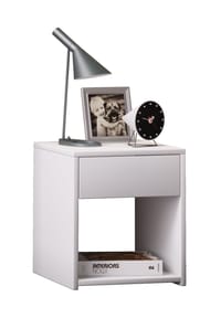 VCM. - Nachtschrank | Maße Nachttisch ca. H. 40 x B. 35 x T. 35 cm | Schublade und offenes Fach | Nachttisch - Sledo Mini - Buche
