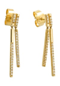 VANDENBERG - Damen Ohrringe, 375er Gelbgold mit 62 Diamanten, zus. ca. 0,25 Karat - WEISSGOLD