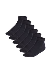 FALKE - Kinder Sneakersocken, 6er Pack - Happy, Kurzsocken, einfarbig - Schwarz