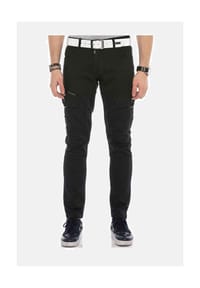 CIPO & BAXX® - Jeans mit schrägen Cargotaschen, CD566 - BLACK
