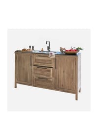 LOBERON - Outdoor-Spülentisch Corviano braun/schwarz - braun/schwarz