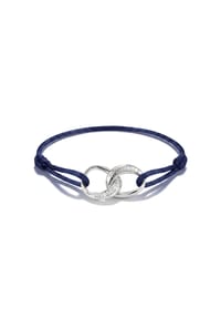 Thomas Sabo - Textilarmband Together dunkelblau mit Zirkonia - silberfarben, weiß, dunkelblau
