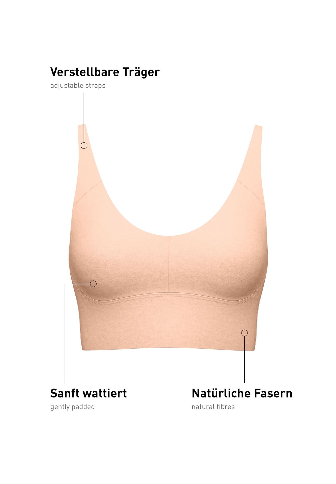 Calida Damen Bustier Mit Verstellbaren TräGern Natural Skin, Rosa, L