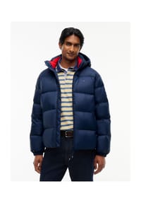 TOMMY Jeans - Steppjacke, verstellbare Kapuze, für Herren - BDS BLACK