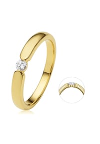 ONE ELEMENT Timeless Diamonds - 0.13 ct Diamant Brillant Spannfassung Ring - gold
