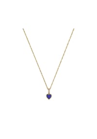 amor - Halskette für Damen, Sterling Silber 925, Lapis und Zirkonia | Herz - Gold
