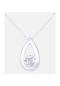 Diamant L'eternel - Kette mit Anhänger, mit Zirkonia, 375 Weißgold - white gold