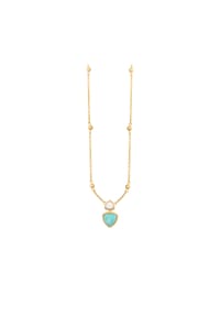 caї - Damen Kette mit Anhänger, 925er Silber mit Amazonit und weißem Achat - GELBGOLD