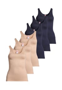 -con-ta- - Unterhemd / Top 6er Pack Modal - Blau / beige