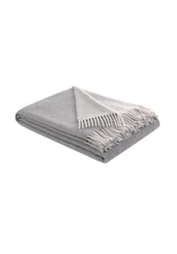 Biederlack® - Wohndecke - Plaid Fransen, Doubleface, Wolle-Kaschmir-Mischung - Dunkelgrün