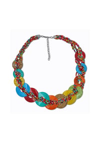 Steuer Modeschmuck - Collier Metall Muschel - mehrfarbig