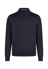 HECHTER PARIS - Strickpullover Classic mit Stehkragen und Front-Reißverschluss - Schwarz
